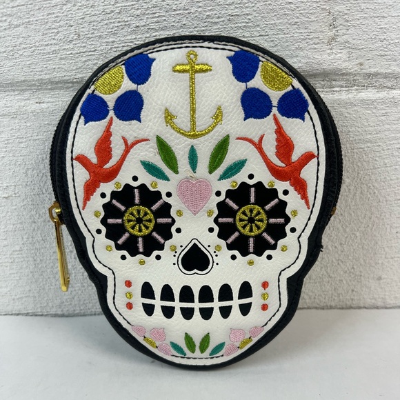Loungefly Colorful Sugar Skull Coin Purse - Picture 1 of 5